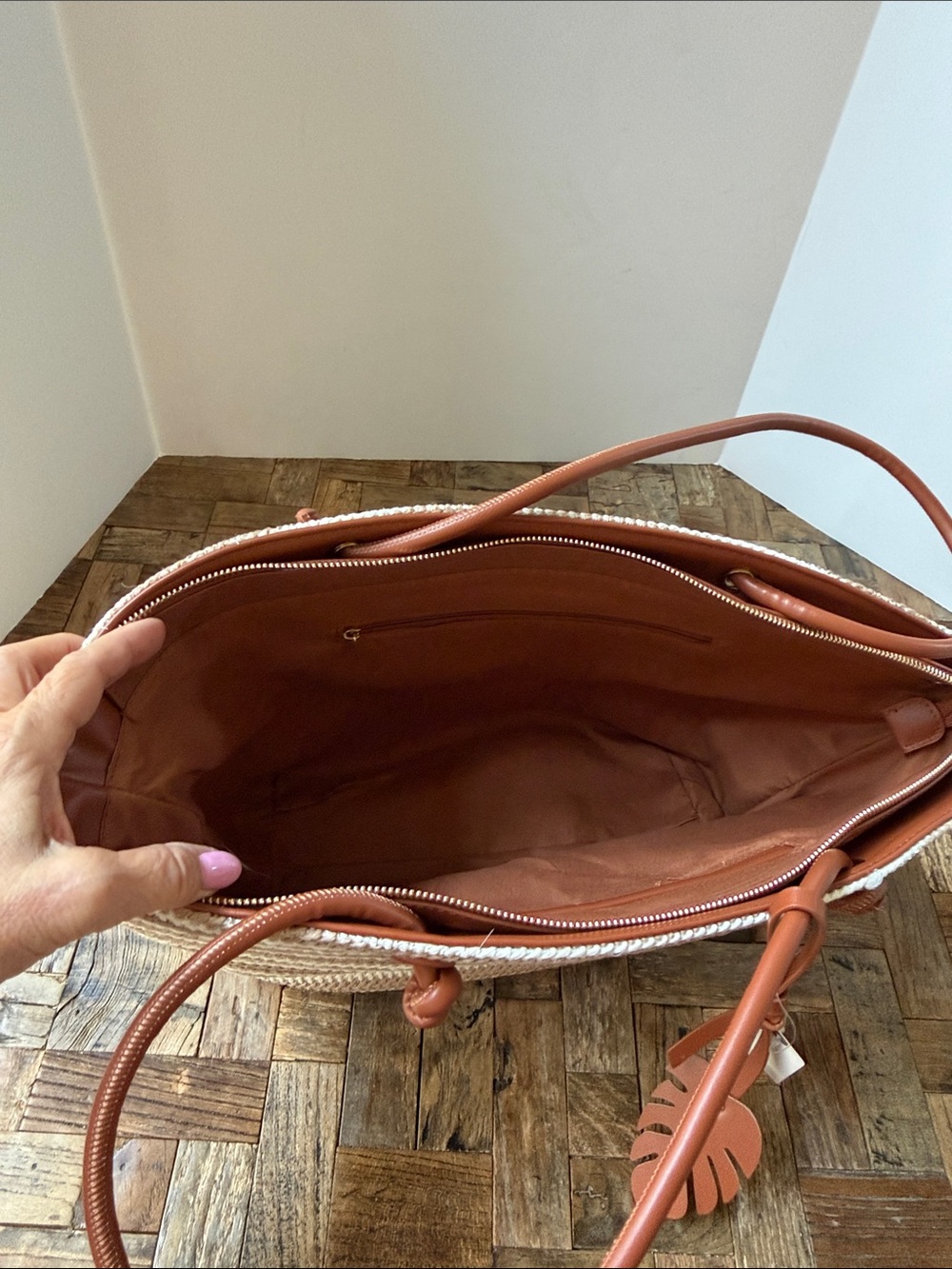 AOTA Anthropologie Jessica Raffia Tote Bag NWT - Picture 10 of 11